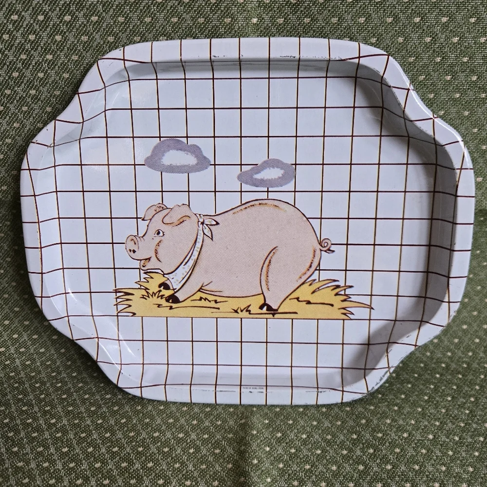 Cute Pig Design Tray Vintage